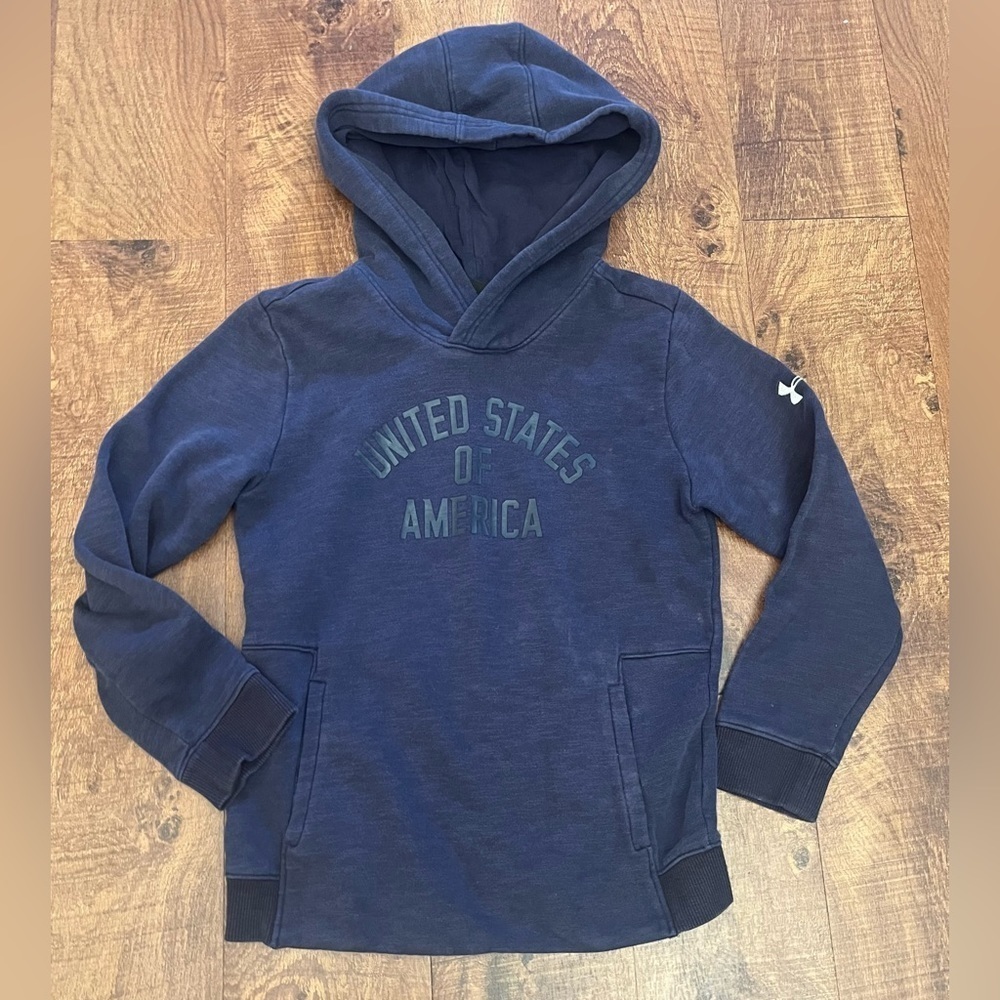 Under Armour unisex boy girl hoodie medium 10/12 loose fit cold gear USA